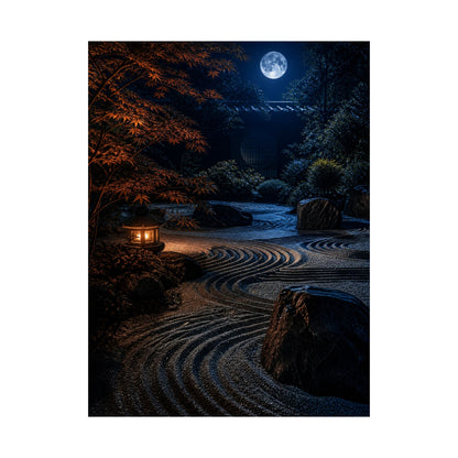 Datsuzoku Rock Garden Wall Art Print - Dark Japandi Shadow Zen