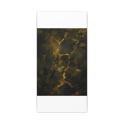 Shibui Cracked Earth Canvas Art - Dark Japandi Dark Texture