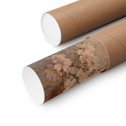Cherry Blossom Autumn Wall Art Print | Japandi Cozy Design
