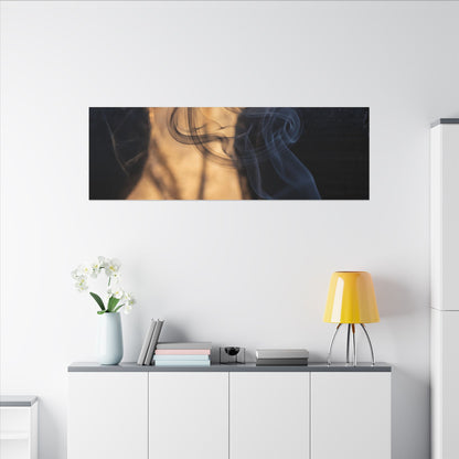 Incense Smoke Canvas Art | Winter Dark Japandi Shadow Zen Art