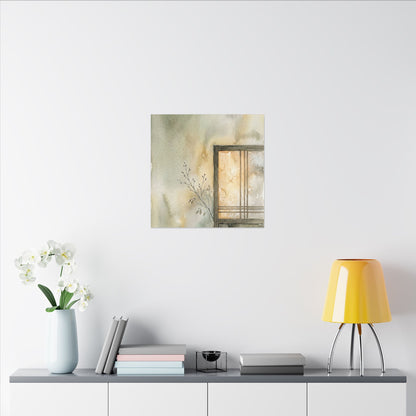 Ma Shoji Screen Canvas Art - Japandi Watercolor