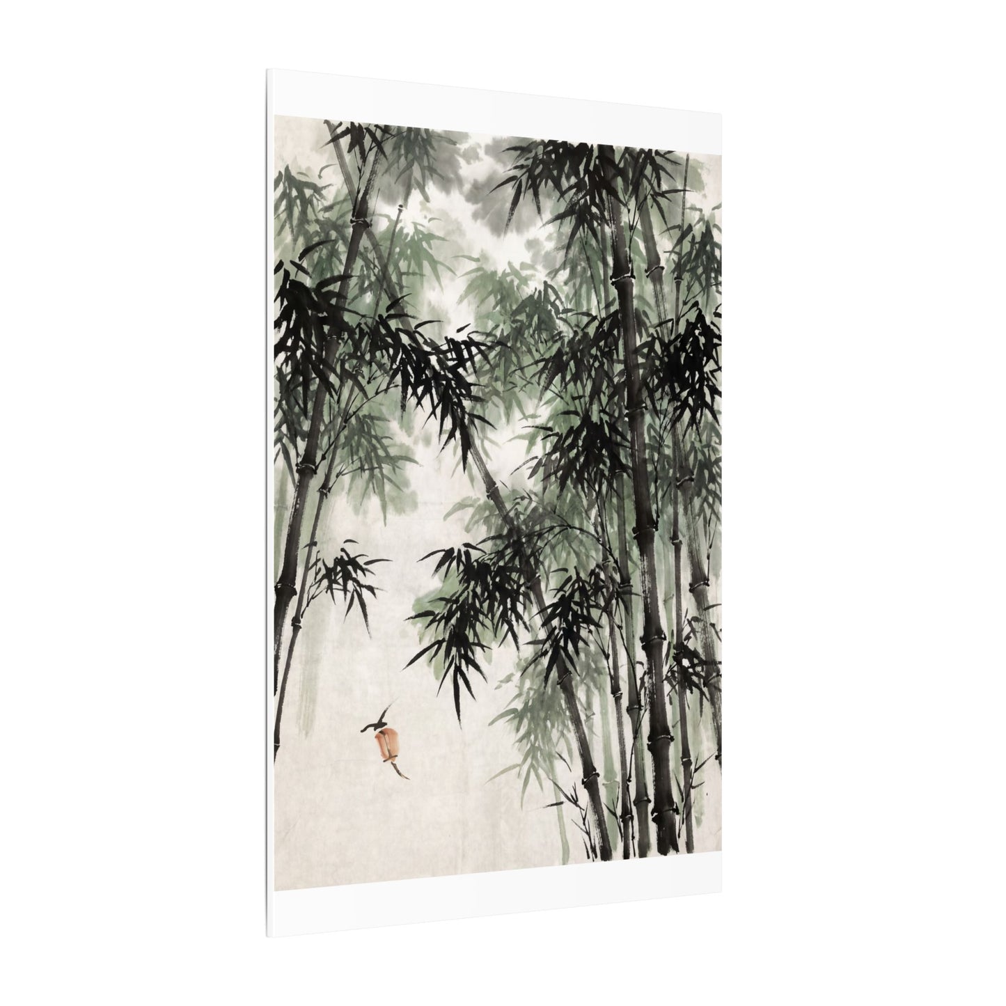 Zen Bamboo Grove in Overcast | Sumi E Canvas Art