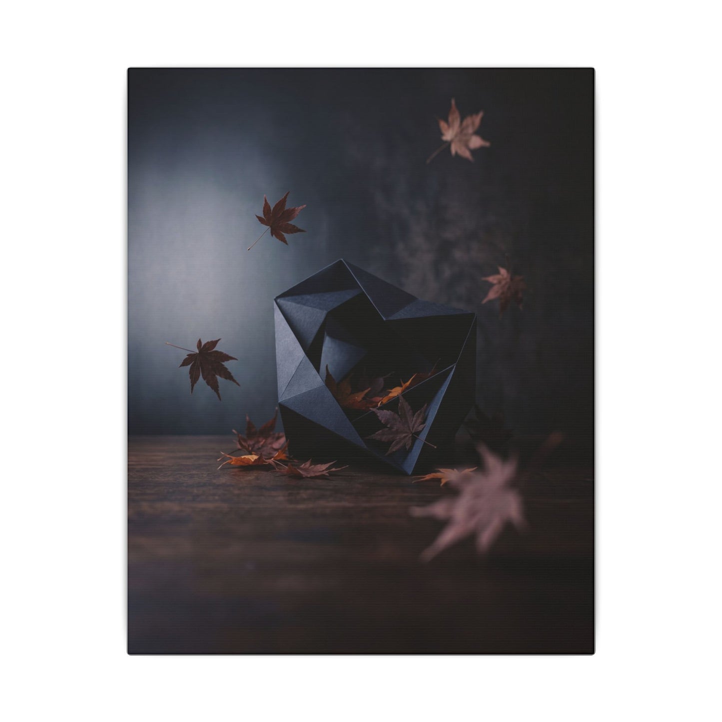 Dark Japandi Paper Fold in Dawn | Shadow Zen Canvas Art