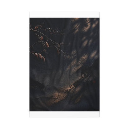 Atmospheric Silk Drape Canvas Art - Charcoal Ink Dark Japandi