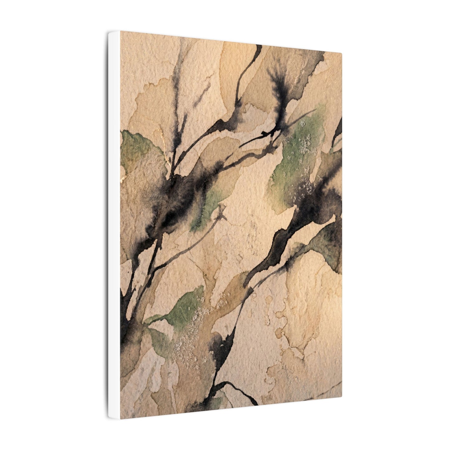 Japandi Shadow Play in Golden Hour | Watercolor Canvas Art