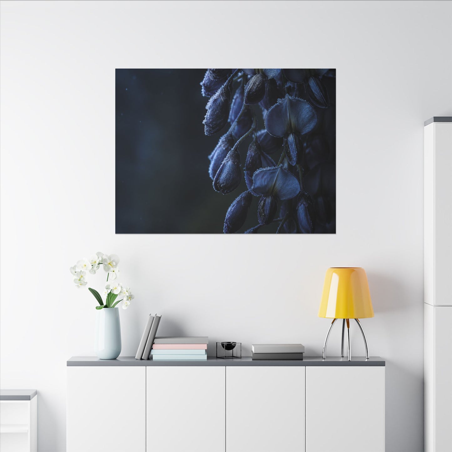 Winter Wisteria Shadow Zen Canvas Art | Atmospheric Decor