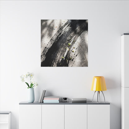 Ink Brushstroke Canvas Art | Spring Dark Japandi Moody Minimal Art