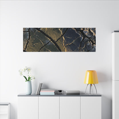 Winter Cracked Earth Moody Minimal Canvas Art | Atmospheric Decor