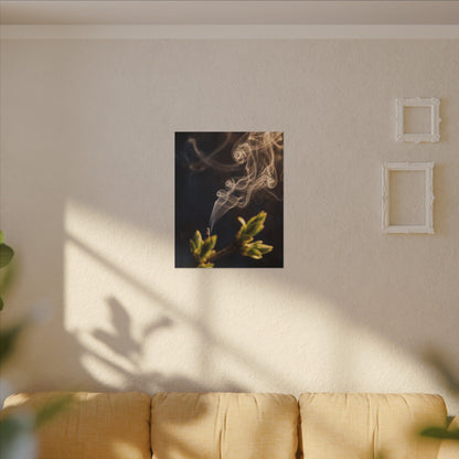 Golden Hour Incense Smoke Canvas Art - Dark Japandi Kanso