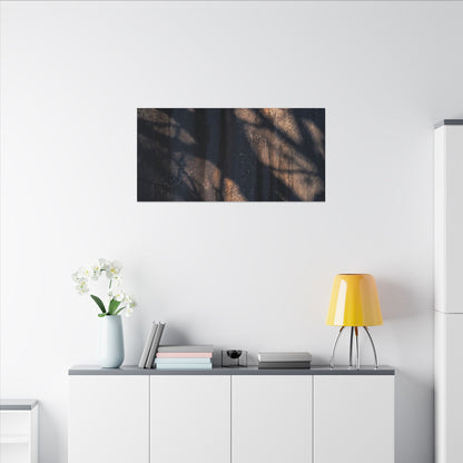 Dark Japandi Shadow Play in Golden Hour | Shadow Zen Canvas Art