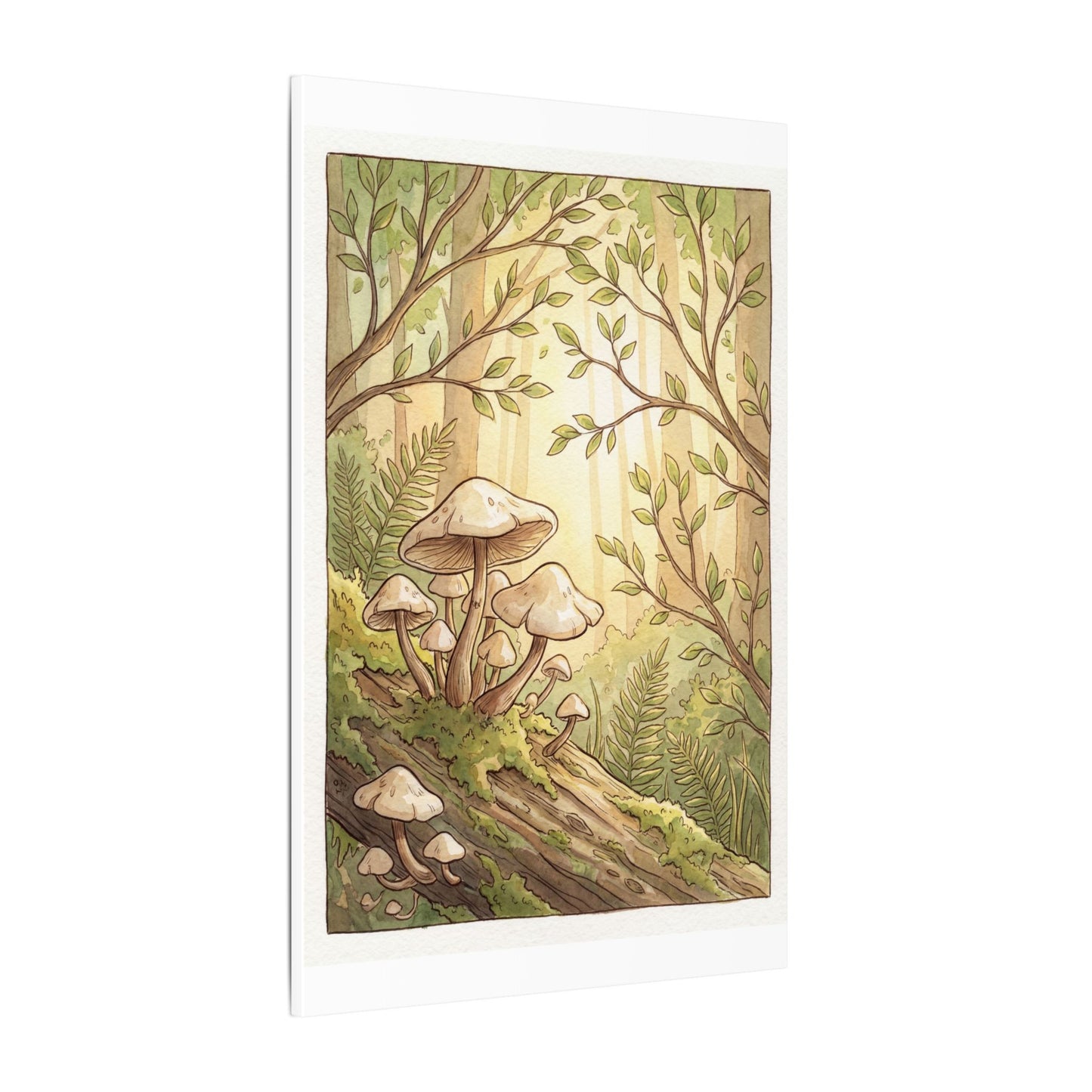 Spring Wild Mushrooms Mushroom Illustration Canvas Art | Cozy Decor