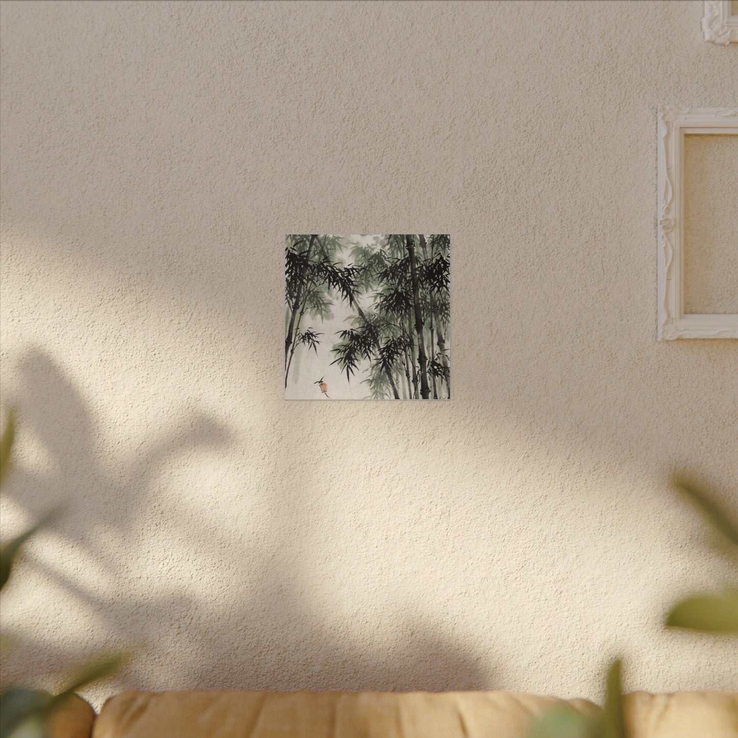 Zen Bamboo Grove in Overcast | Sumi E Canvas Art