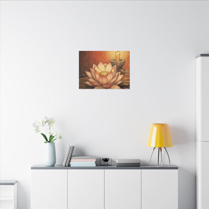Lotus Flower Summer Canvas Art | Zen Contemplative Design