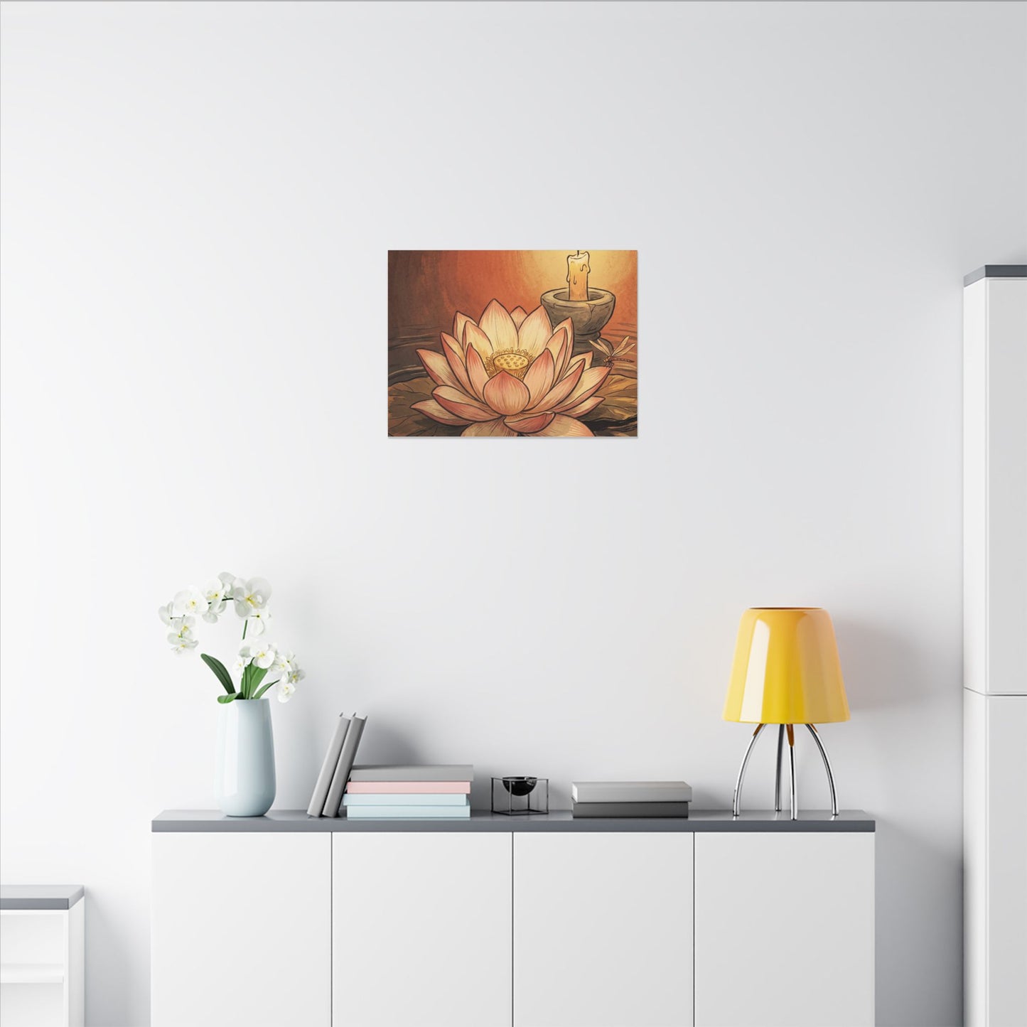 Fukinsei Dried Flowers Canvas Art - Japandi Texture