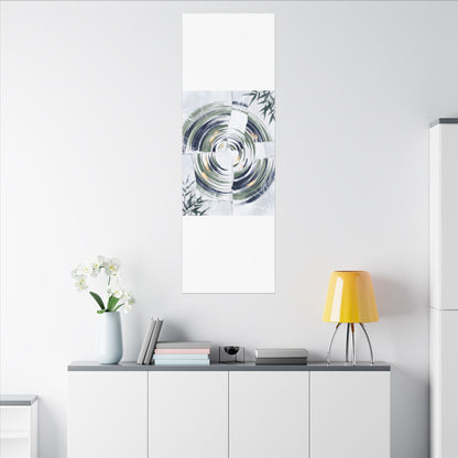 Winter Water Ripple Sumi E Canvas Art | Peaceful Decor