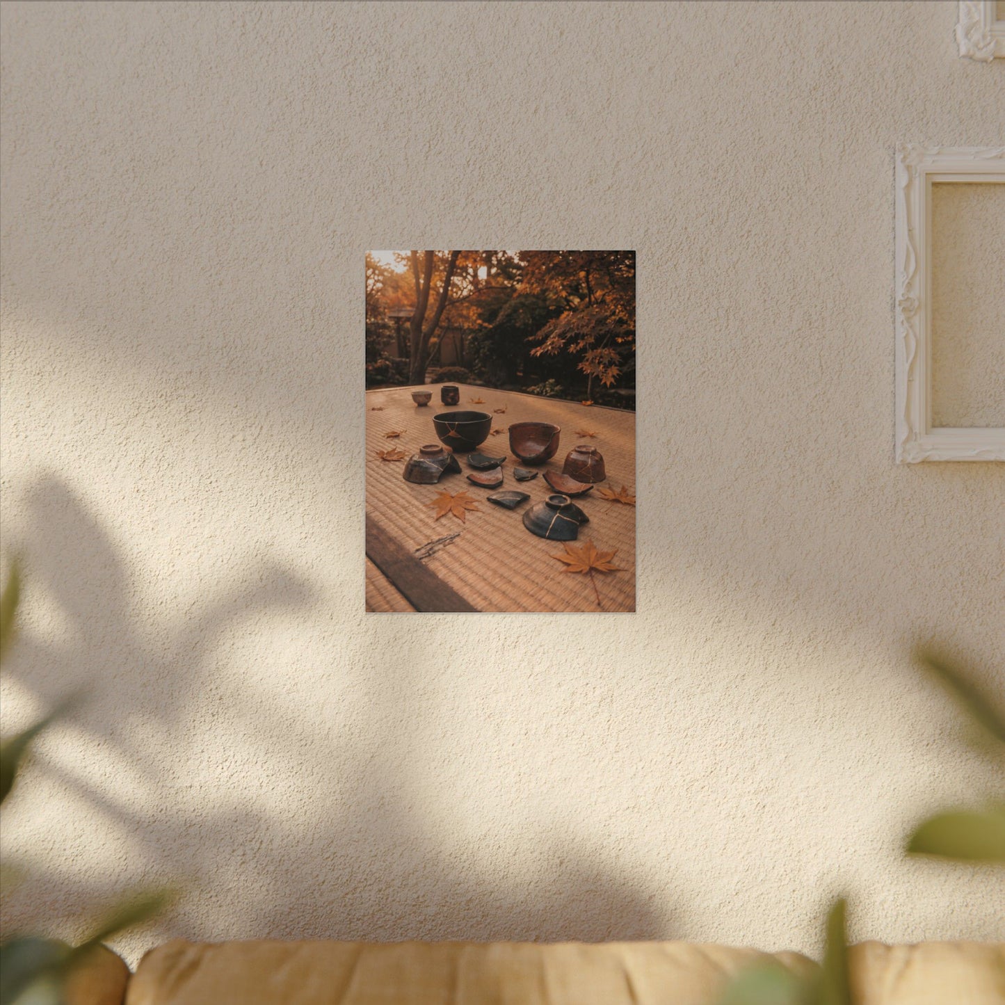 Golden Hour Tea Ceremony Canvas Art - Kintsugi Shibui