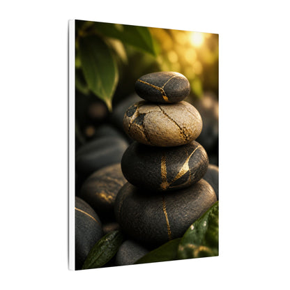 Summer River Stones Broken Beauty Canvas Art | Healing Decor