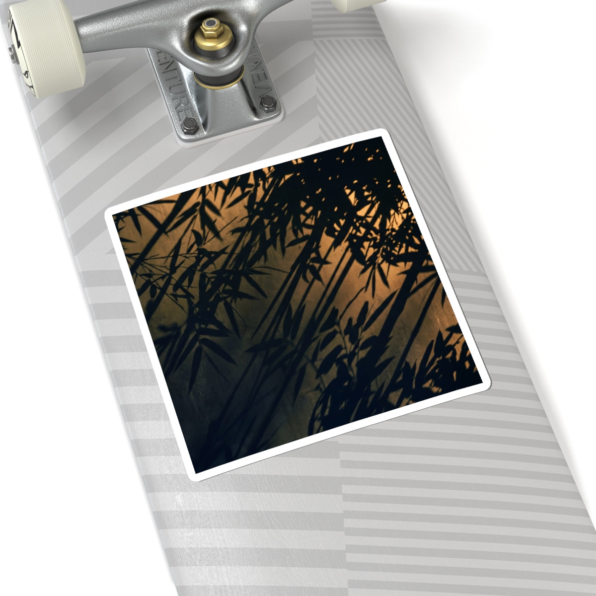 Shadow Play Summer Sticker | Dark Japandi Sophisticated Design Art Print