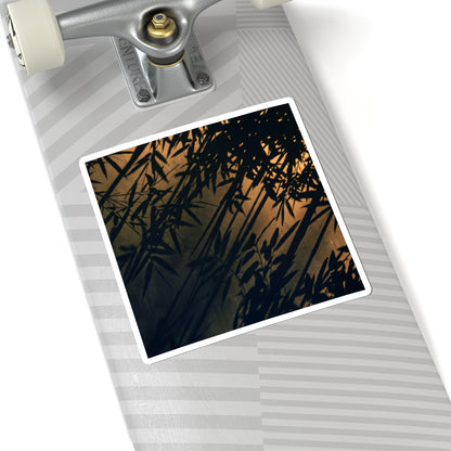 Shadow Play Summer Sticker | Dark Japandi Sophisticated Design Art Print
