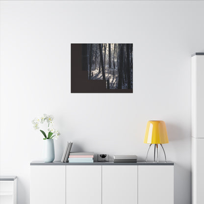 Bamboo Grove Canvas Art | Winter Dark Japandi Moody Minimal Art