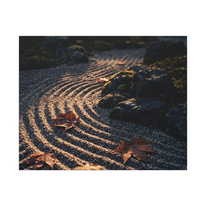 Rock Garden Moody Minimal Canvas Art | Bold Dark Japandi Art