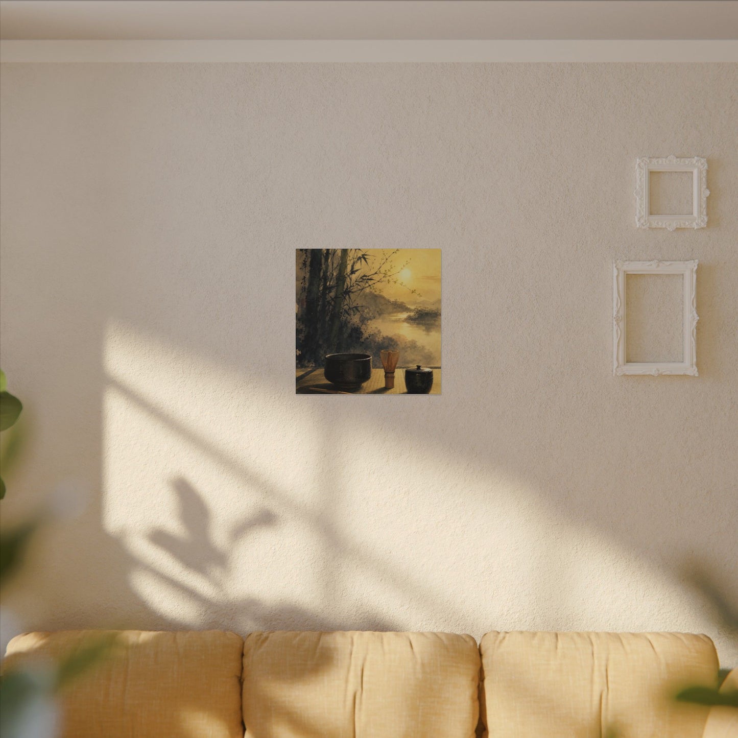 Tea Ceremony Sumi E Canvas Art | Contemplative Zen Art