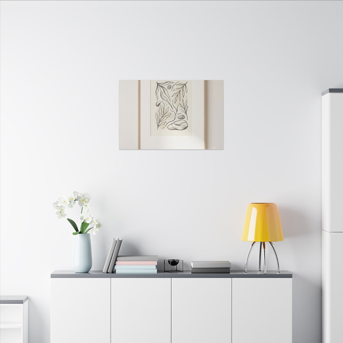 Japandi Charcoal Canvas Art