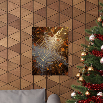 Water Ripple Autumn Wall Art Print | Kintsugi Resilient Design