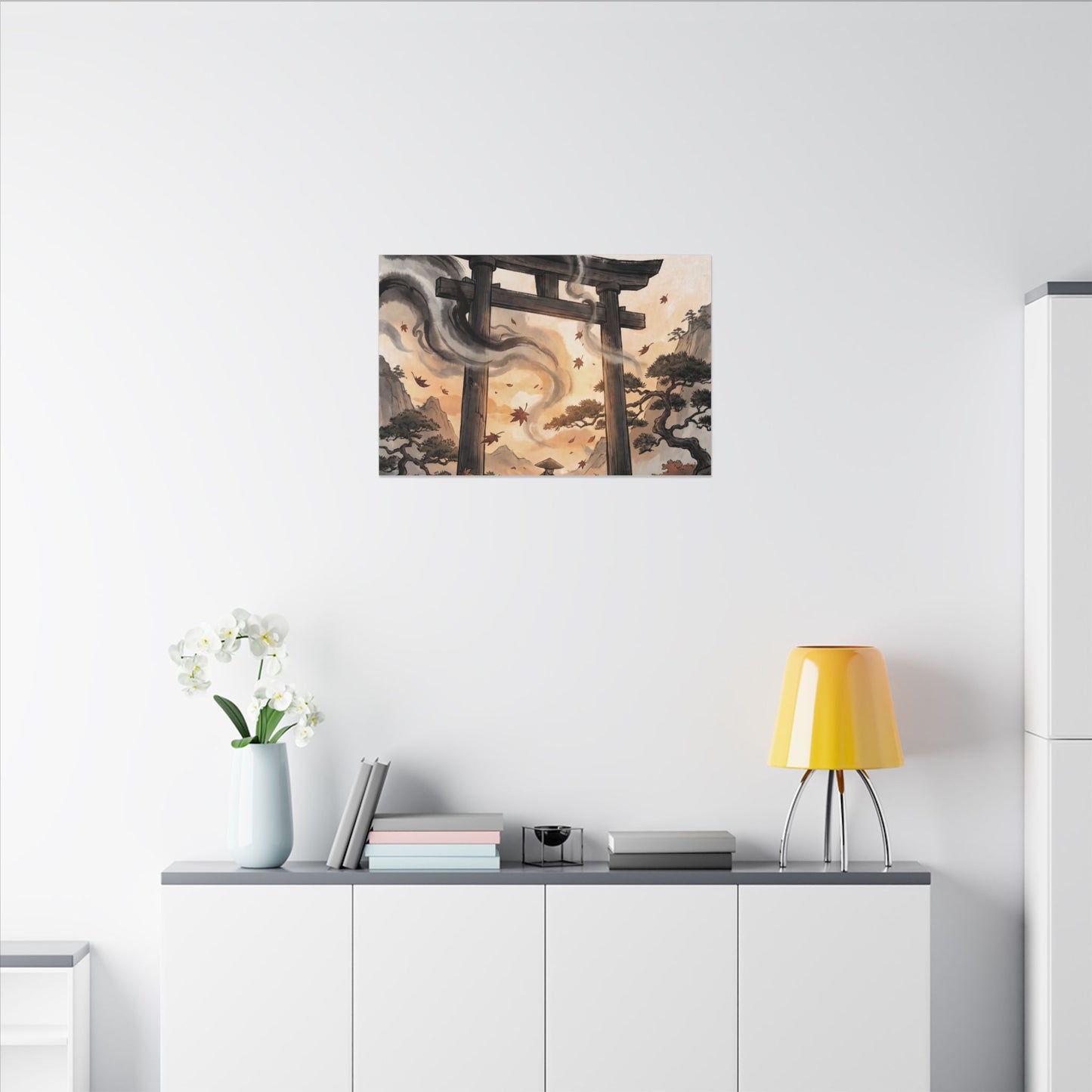 Torii Gate Ukiyo E Inspired Canvas Art | Serene Zen Art