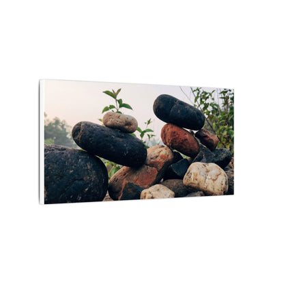 River Stones Canvas Art | Spring Kintsugi Broken Beauty Art