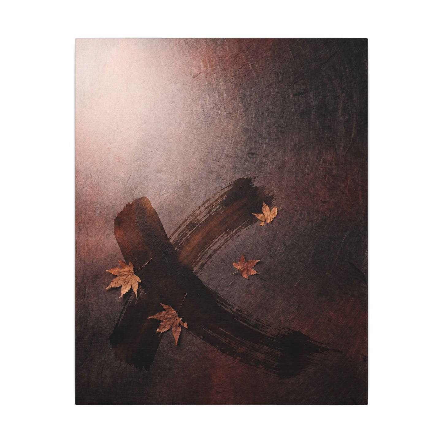 Moody Ink Brushstroke Canvas Art - Moody Minimal Dark Japandi