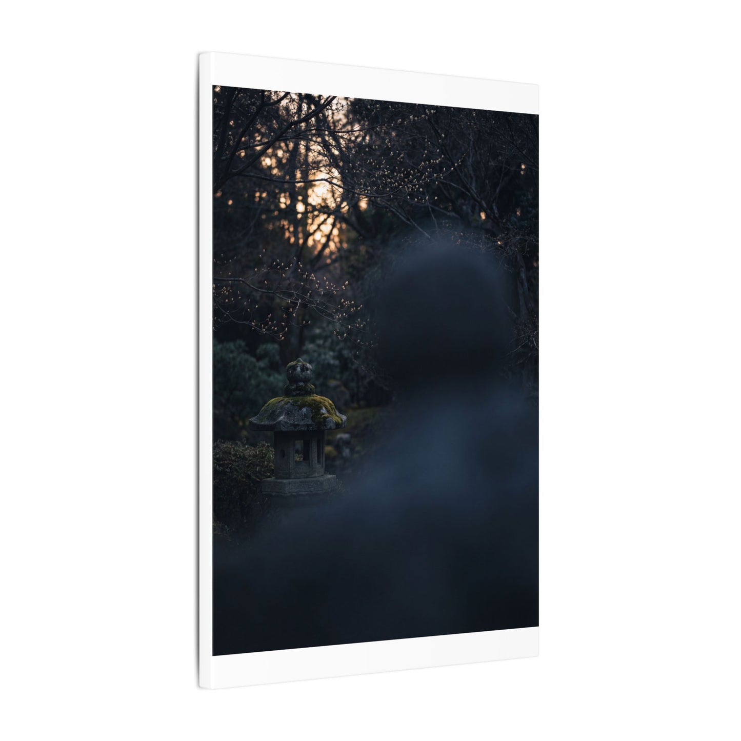 Spring Stone Lantern Moody Minimal Canvas Art | Bold Decor