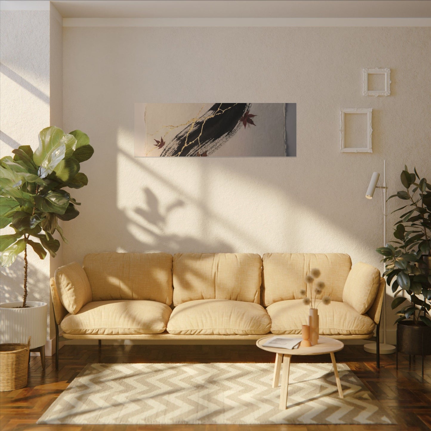 Dawn Ink Brushstroke Canvas Art - Kintsugi Ma