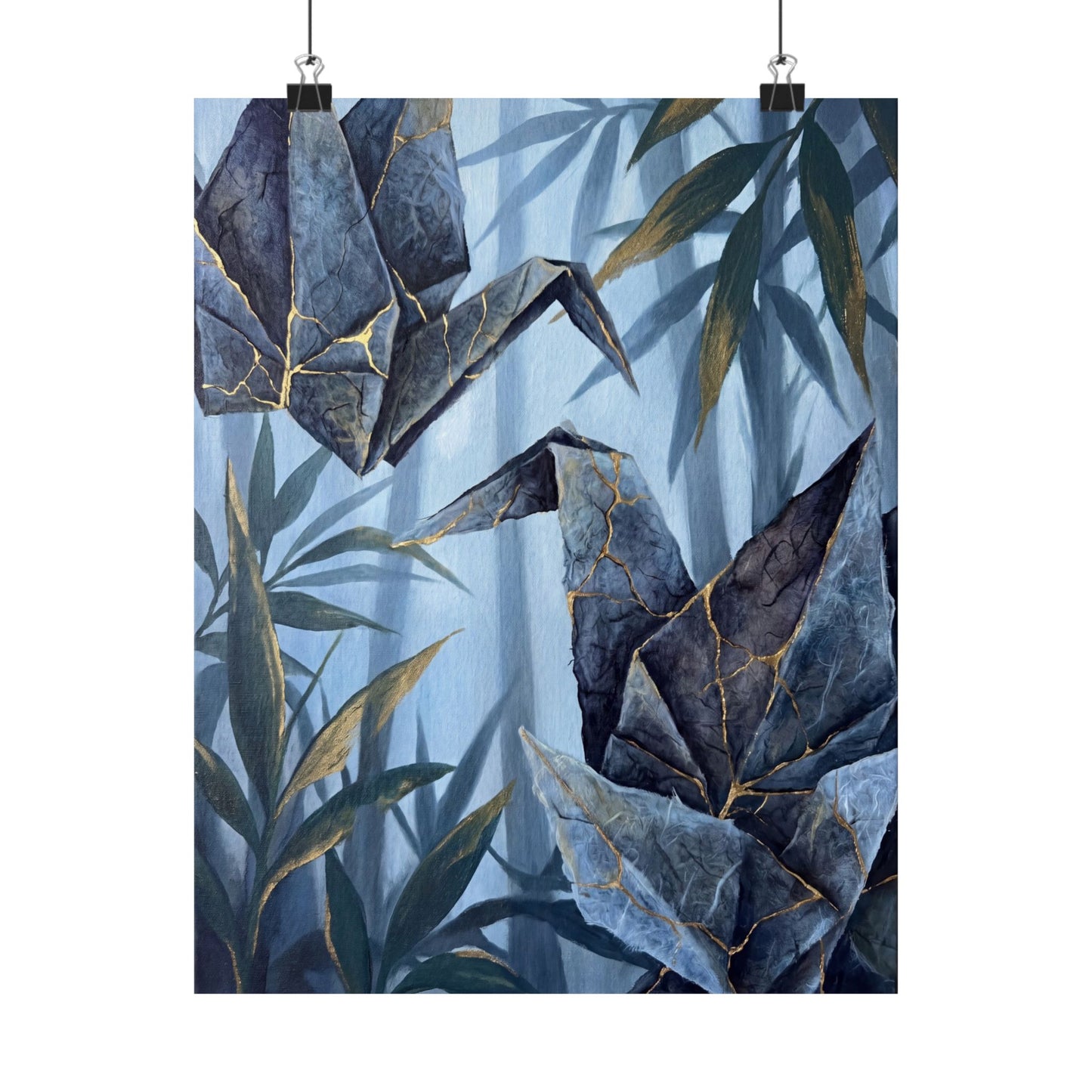 Summer Paper Fold Crackle Gold Wall Art Print | Philosophical Decor Art Print