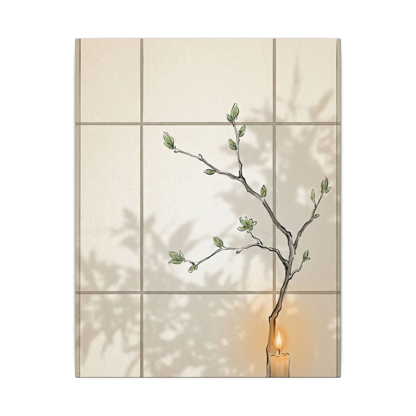 Shoji Screen Spring Canvas Art | Japandi Cozy Design