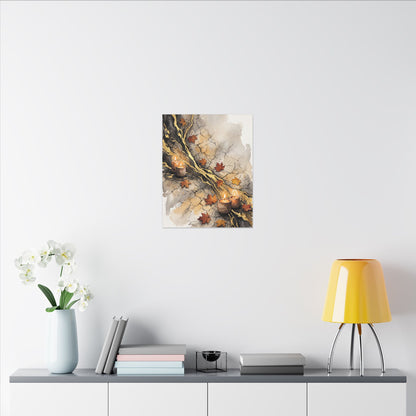 Cracked Earth Autumn Canvas Art | Japandi Warm Design