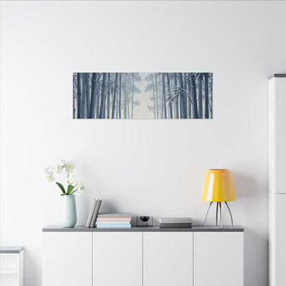 Bamboo Grove Canvas Art | Winter Zen Ukiyo E Inspired Art