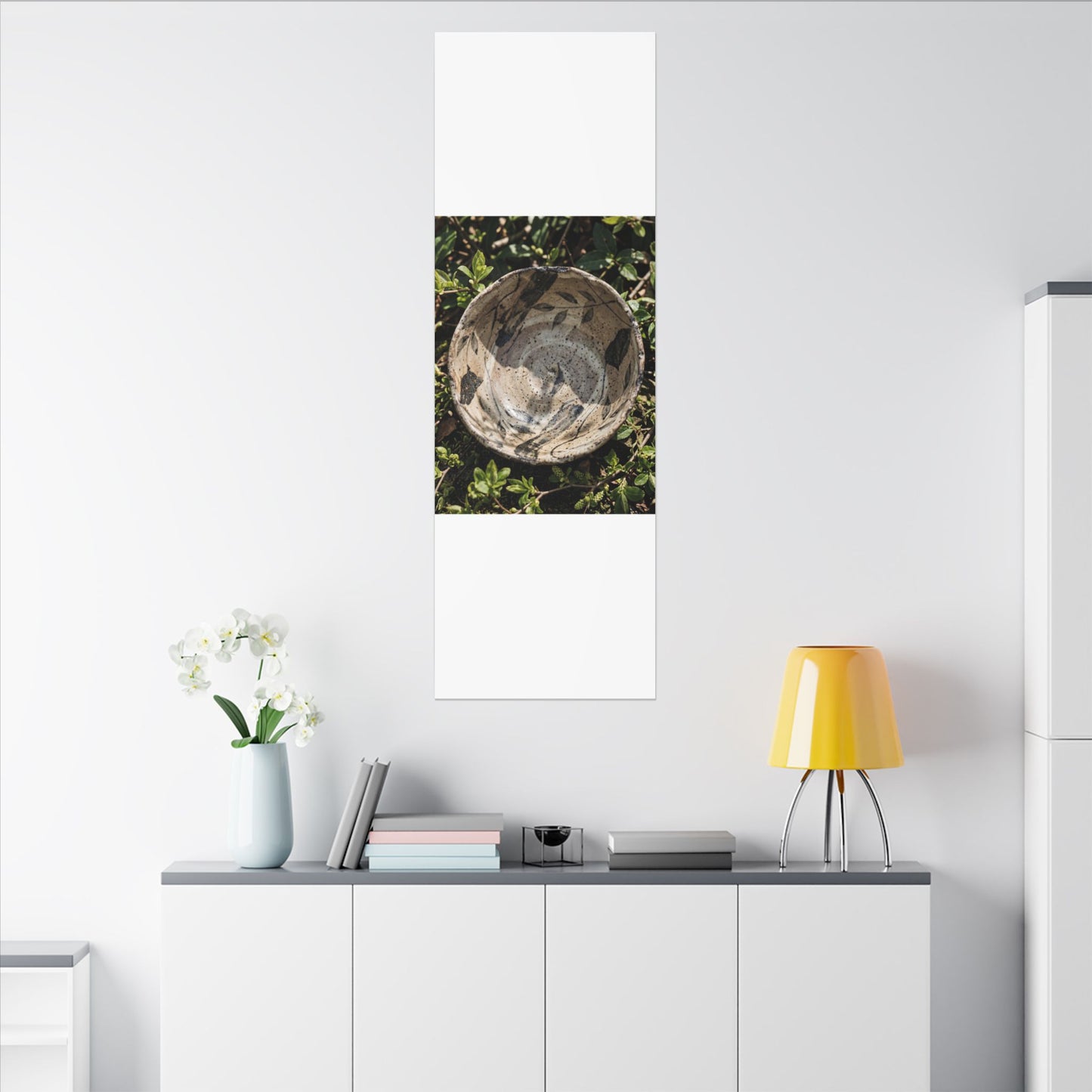 Elegant Ceramic Bowl Canvas Art - Japanese Pattern Japandi