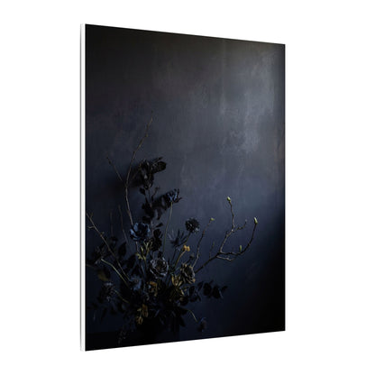 Dried Flowers Spring Canvas Art | Dark Japandi Moody Design