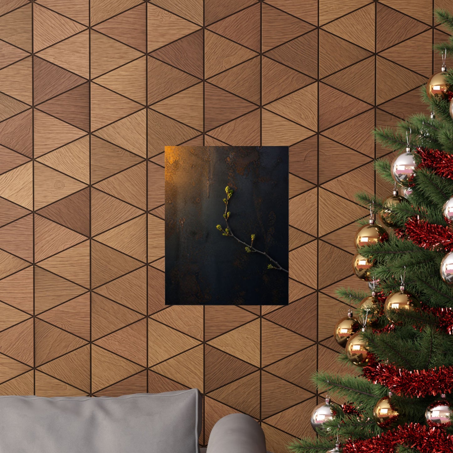 Bold Rust Patina Wall Art Print - Moody Minimal Dark Japandi