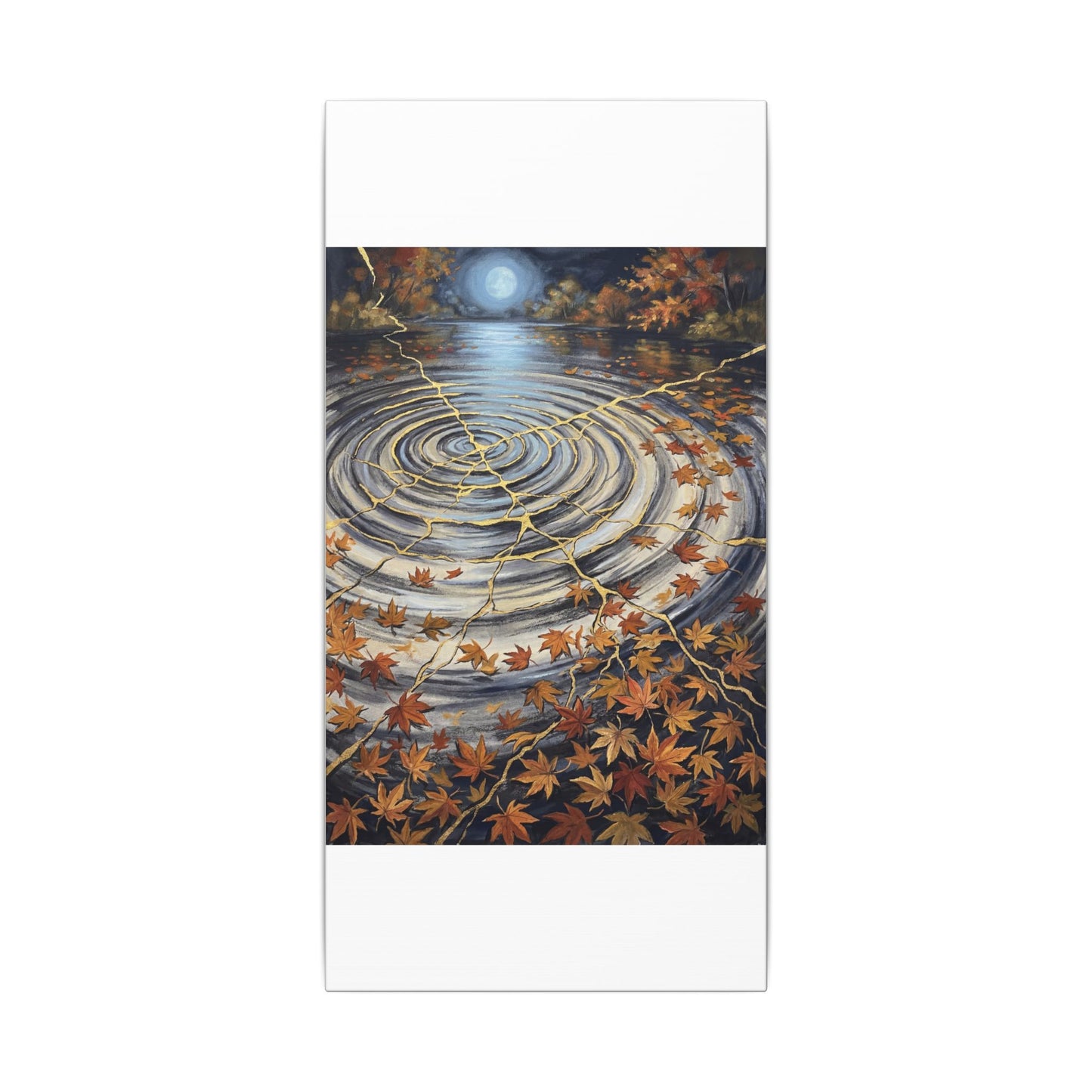Moonlight Water Ripple Canvas Art - Kintsugi Fukinsei