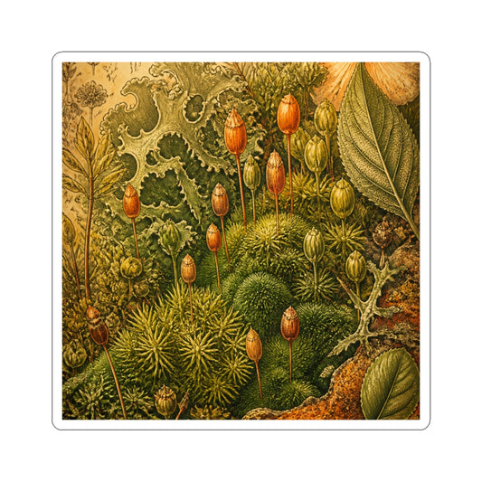 Cottagecore Moss Close Up in Candlelight | Vintage Botanical Sticker