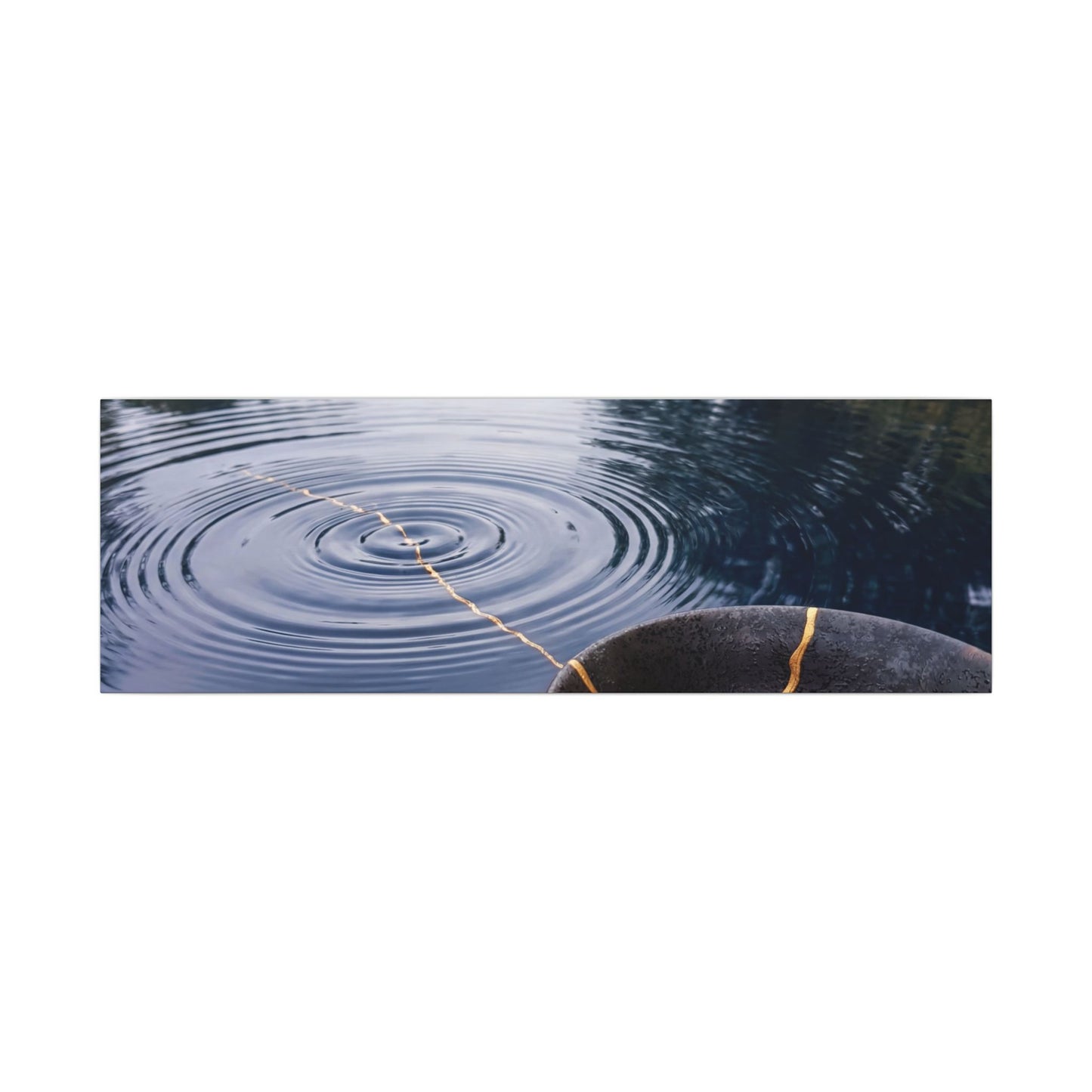 Kintsugi Water Ripple in Overcast | Broken Beauty Canvas Art