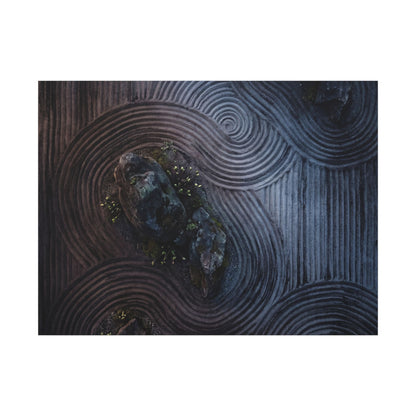 Spring Rock Garden Charcoal Ink Canvas Art | Bold Decor