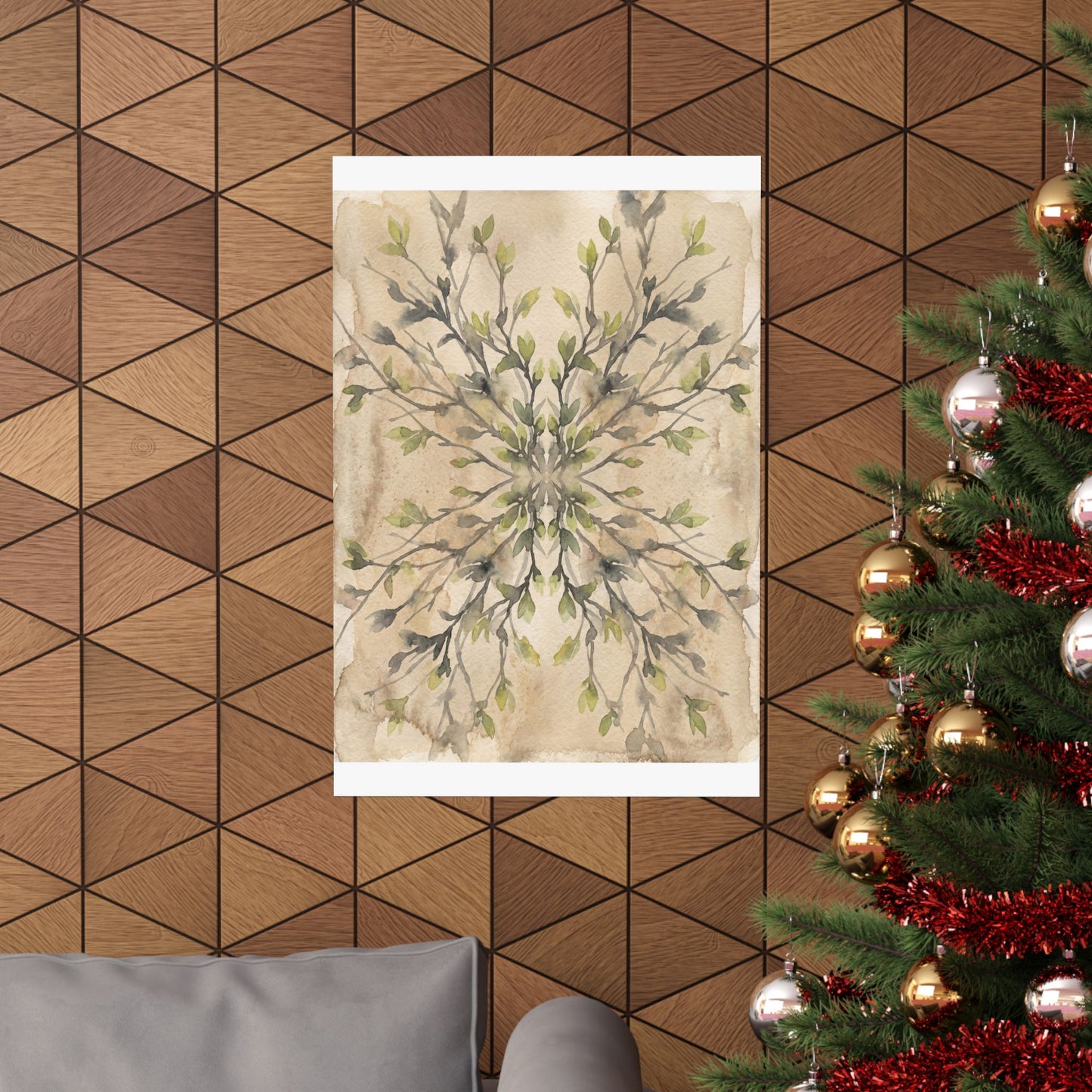 Shadow Play Watercolor Wall Art Print | Earthy Japandi Art