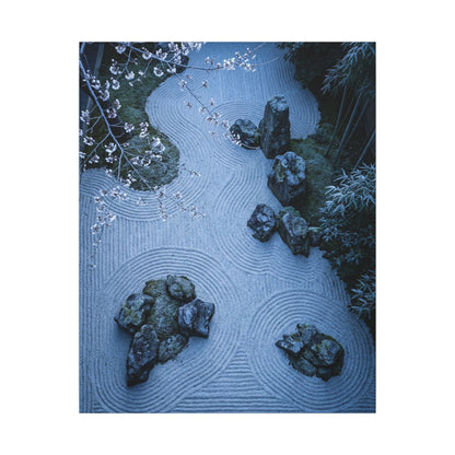 Contemplative Cherry Blossom Canvas Art - Karesansui Zen