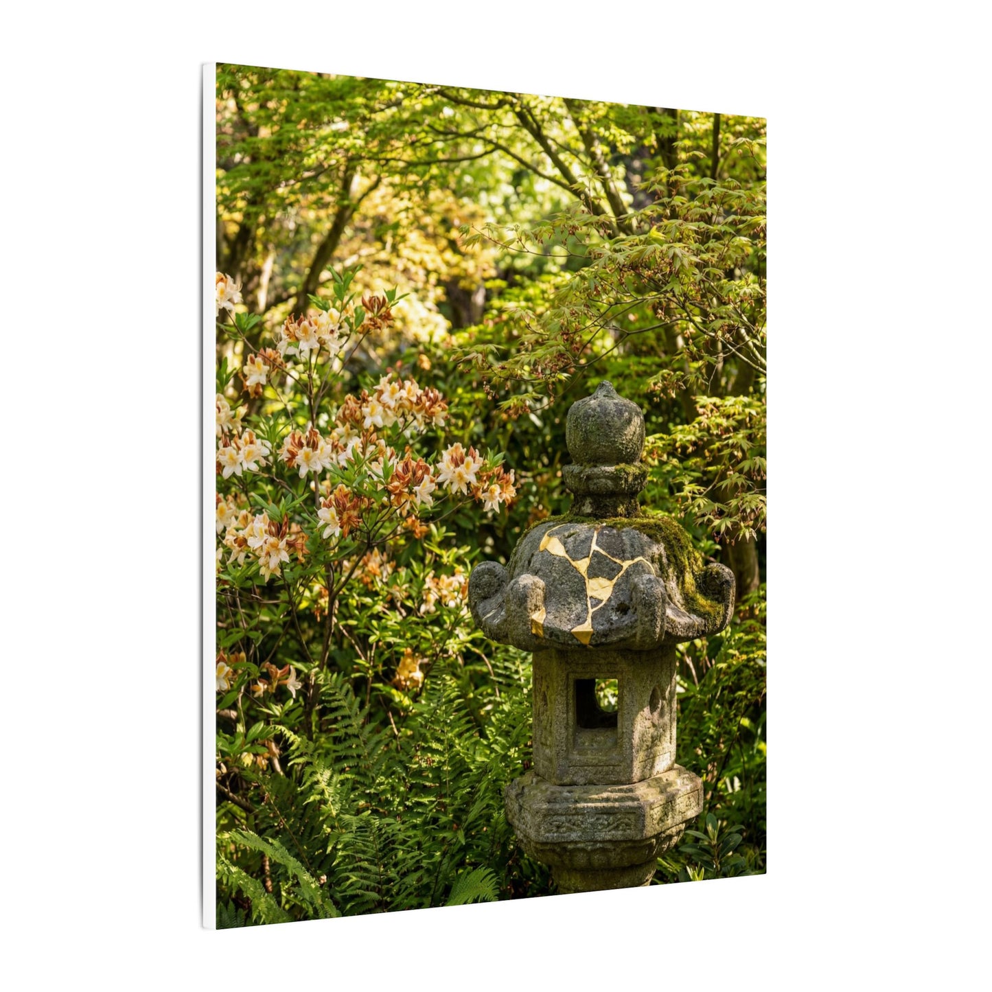 Spring Stone Lantern Gold Repair Canvas Art | Beautiful Decor