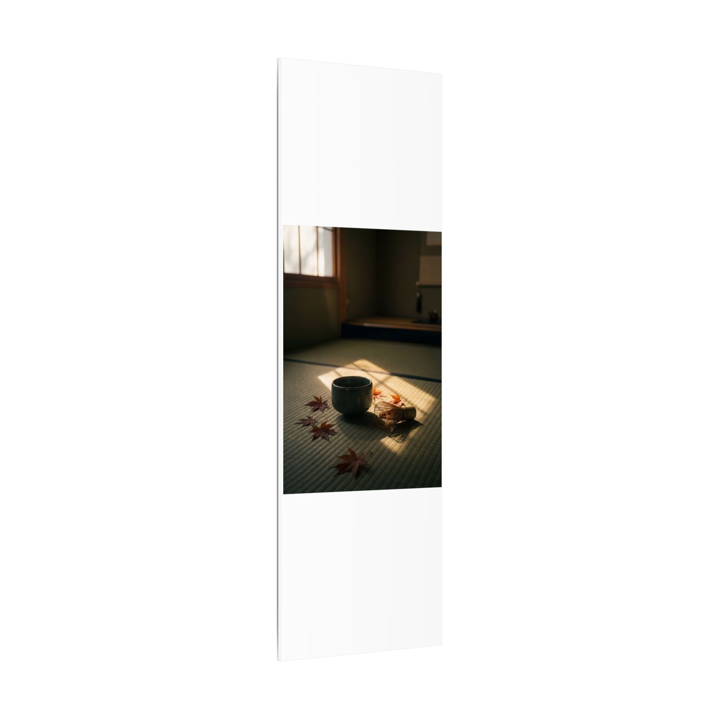Dark Japandi Tea Ceremony in Golden Hour | Moody Minimal Canvas Art