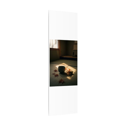 Dark Japandi Tea Ceremony in Golden Hour | Moody Minimal Canvas Art
