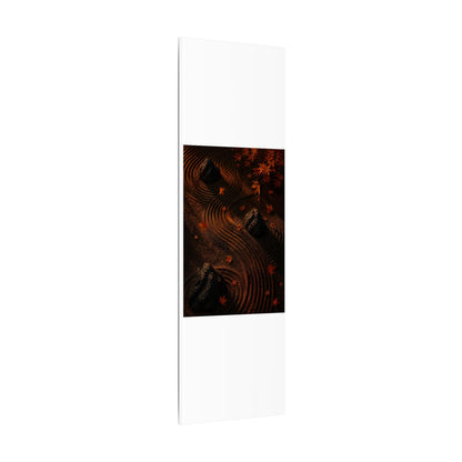 Dark Japandi Rock Garden in Golden Hour | Charcoal Ink Canvas Art